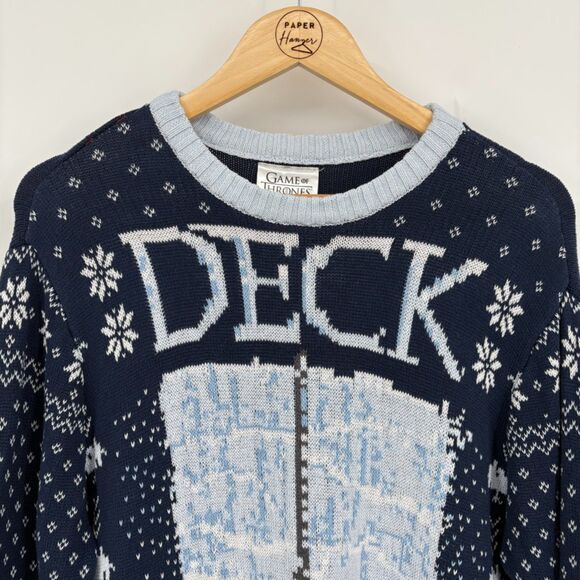 Game of Thrones Ugly Holiday Sweater in Blue, Women's Size XL, Deck the Wall - Picture 3 of 8